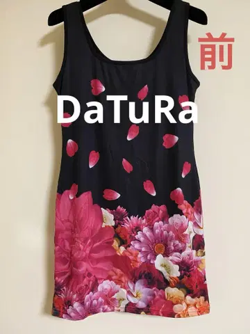 DaTuRa 꽃무늬 슬리브리스 미니 원피스