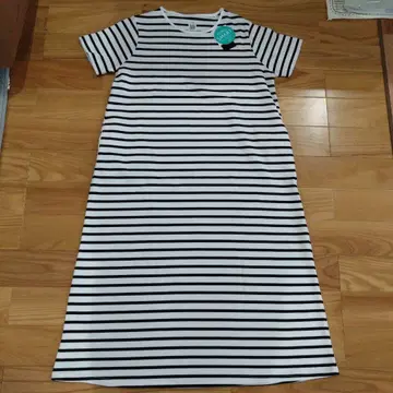 알펜 티고 티셔츠 반팔 원피스 롱 원피스 보더 M 새상품