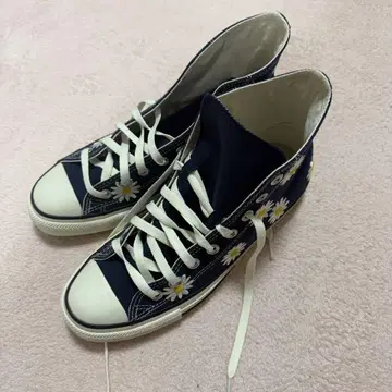 CONVERSE/컨버스/네이비/데이지 패턴/꽃/하이컷 스니커즈