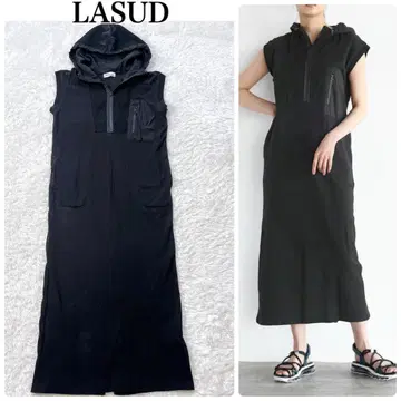 야마다야 라슈드 LASUD 블랙 써멀 믹스 원피스 블랙