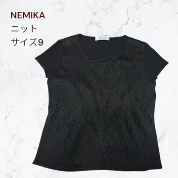 NEMIKA 네미카 Leilian 썸머 니트 보타니컬 블랙