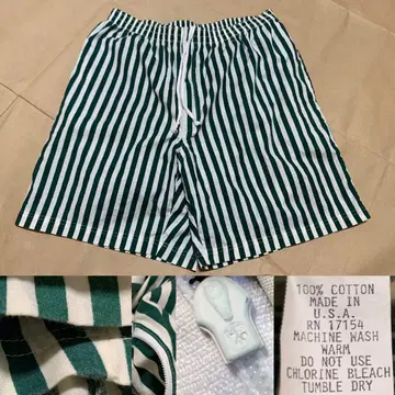 80s 90s 미국제 하프 팬츠 스트라이프 MADE IN USA제