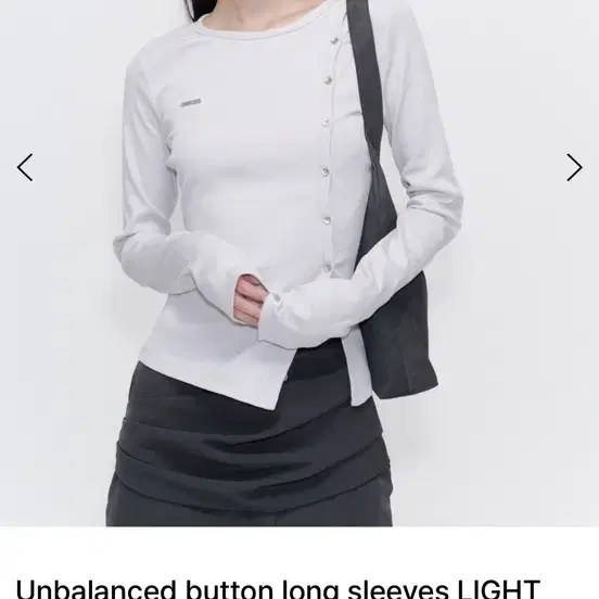 Misekey Seoul Unbalance Button Long Sleeve Light Gray on
