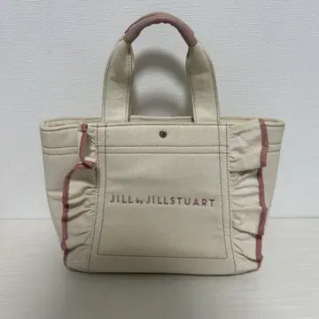 JILLSTUART 프릴 토트백 화이트 핑크 딸기 밀크