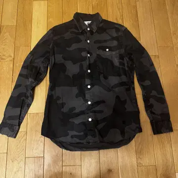 G-Star RAW M 블랙 카모플라주 긴팔 셔츠