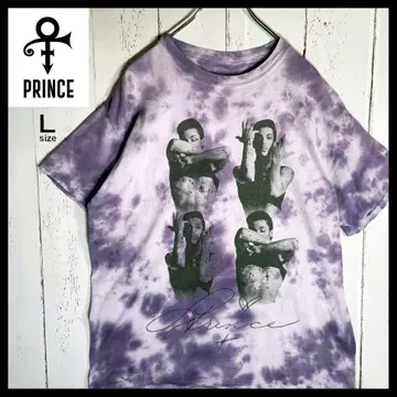 프린스 PRINCE 아티스트 티셔츠 구제 의류 타이다이 퍼플 L 사이즈