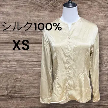 실크 100% 긴팔 셔츠 XS