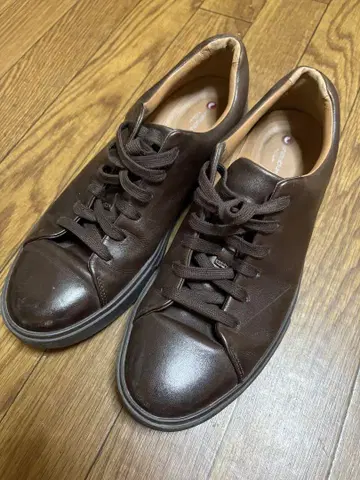 새상품급 27cm 클락스 Un Costa Lace 가죽 스니커즈