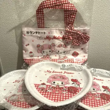 산리오 마이멜로디 피아노 복권 런치 토트&멜라민 플레이트