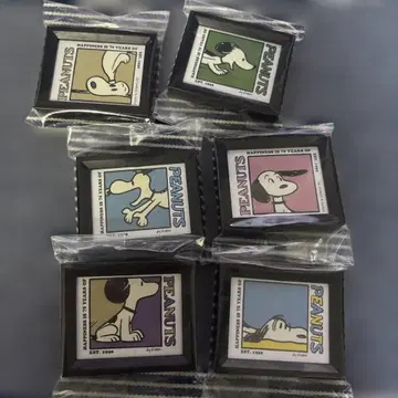 PEANUTS 스누피 아트 프레임 마그넷 6개 세트
