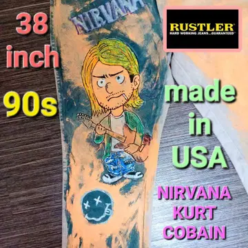 RUSTLER 90s USA제 페인트 가공 청바지 바 TALON 38