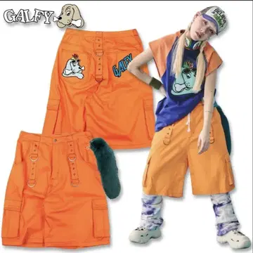 가루피 사이버 완완 하프 팬츠 XL 오렌지 갸루 얌키