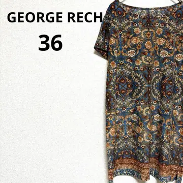 GEORGE RECH 조르주 레쉬 꽃무늬 올 패턴 반팔 튜닉 일본제