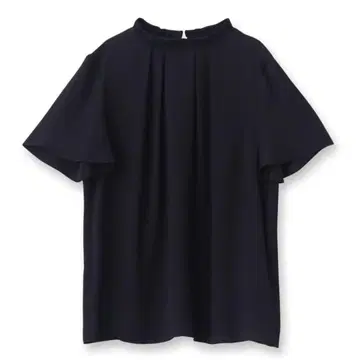 UNTITLED 프릴 스탠드 넥 블라우스 블랙