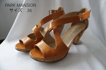 오렌지 크로스 스트랩 오픈토 샌들 PARK MANSION 36