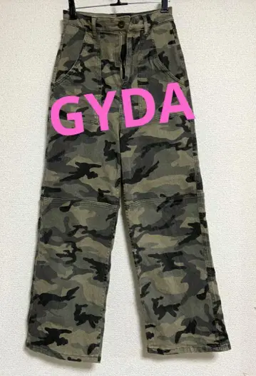GYDA 카모플라주 카모플라주 워크 팬츠 하이 웨스트 스트레치