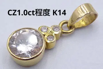인공 다이아몬드(CZ) 펜던트 탑 K14/1.2g