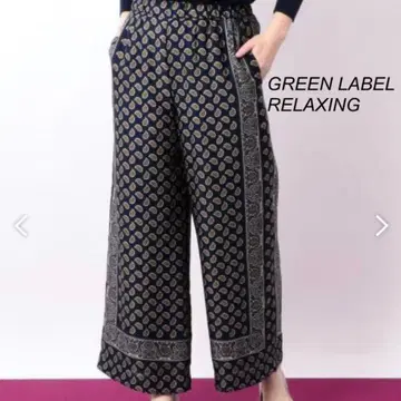 GREEN LABEL RELAXING 스카프 프린트 이지 팬츠