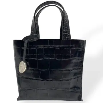 새상품급 FURLA 훌라 핸드백 악어 엠보싱 소가죽 미니 참 블랙