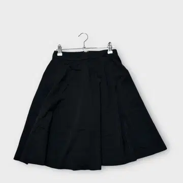 블랙 플레어 스커트 지퍼식 허리