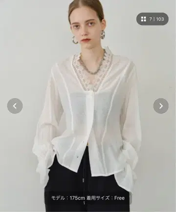 yae 레이스 블라우스 / 레이스 블라우스 화이트