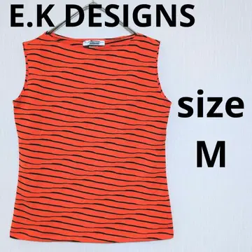 E.K DESIGNS 슬리브리스 컷 티셔츠 탱크탑 보더 티셔츠