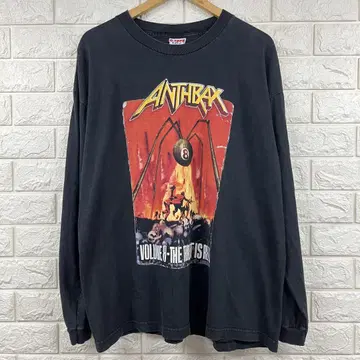 ANTHRAX volume8 빈티지 밴딩 티셔츠 롱 T XL