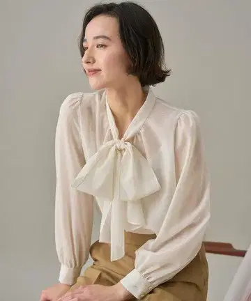 ANAYI 울 보일 보타이 블라우스