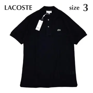 미사용 LACOSTE 라코스테 정품 피케 셔츠 반팔 남성용 블랙 M