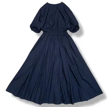 DRESSTERIOR 코튼 개더 원피스 네이비 M 상당 벌룬 소매