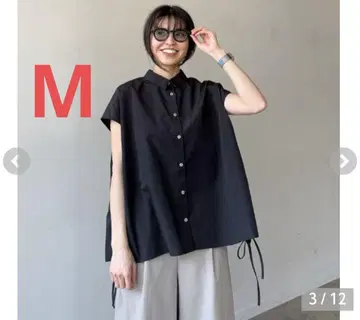 새상품 가격 인하 가능 시마무라 푸우 반팔 블라우스 블랙 M
