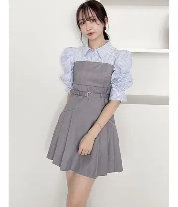 dazzlin 레이어드 셔츠 미니 원피스