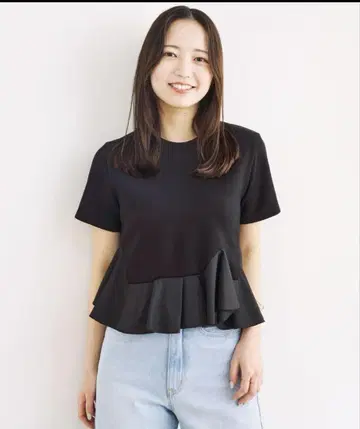 COCODEAL 아지메 페플럼 컷 티셔츠 블라우스