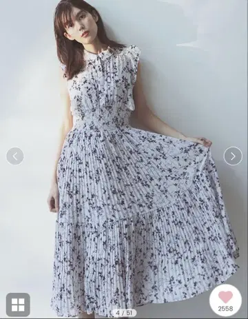 SNIDEL Sustainable 프릴 프린트 원피스