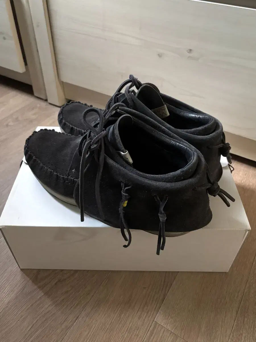 [270] Visvim FBT Suede Moccasin Shoes Navy