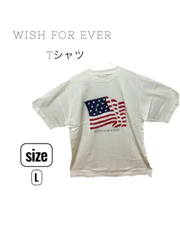 WISH FOR EVER 미국 국기 티셔츠 L