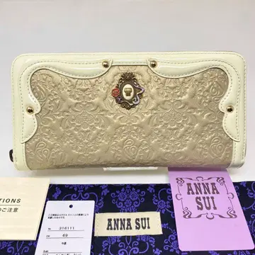 ANNA SUI 안나수이 장지갑 셀빵 지퍼 라운드 장지갑 골드