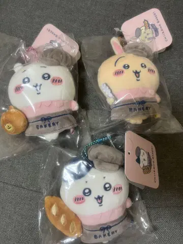 새상품 치이카와 베이커리 한정판 스태프 마스코트 3개 세트 하치와레 토끼