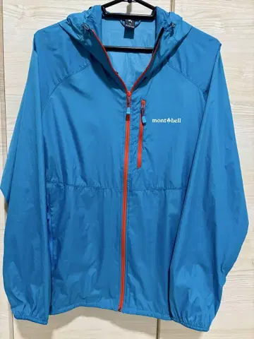 mont-bell 윈드 블라스트 후드티 남성용 M 사이즈 터콰이즈