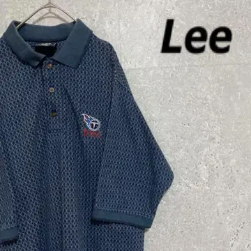 90s Lee 리 올 패턴 피케 셔츠 미식축구 자수 타이탄 구제 의류