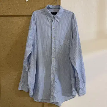 NAUTICA 스카이블루 스트라이프 버튼 다운 셔츠