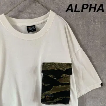 ALPHA 티셔츠 카모플라주 빅 포켓 반팔 남성용 L 사이즈 빅 사이즈