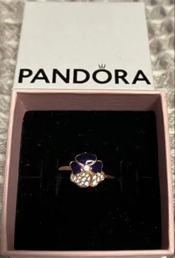 Pandora 퍼플 팬지 반지 사이즈 52