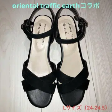 orientaltraffic earth 블랙 컴포트 샌들