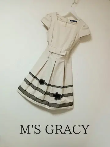 M'S GRACY 허리 리본 플라워 원피스 빅 사이즈