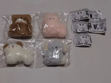 니코야마 포케 봉제 인형 클립 4개 세트 고구마 토끼 강아지 코알라