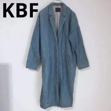 KBF 롱 코트 데님 코트 캐주얼 여성용 아우터 F