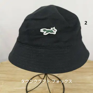 타운 크라프트 블랙 버킷 햇 FOX 자수 로고 60cm