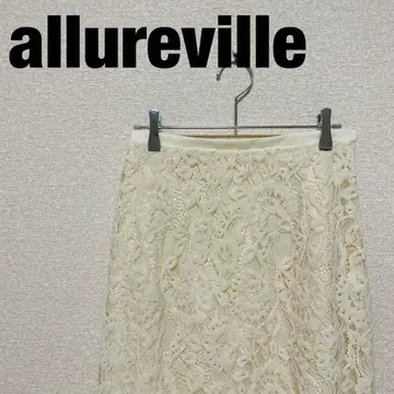 allureville 레이스 플레어 스커트 아이보리