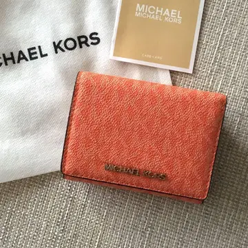 새상품 마이클코어스 MICHEAL KORS 지갑 시그니처 오렌지